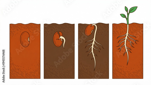 Set of 4 plant growth stages vector