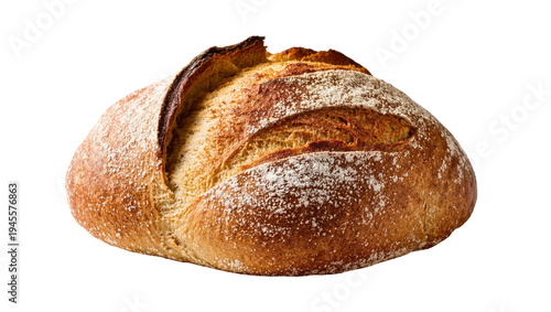 Canvastavla Isolated fresh rustic sourdough artisan bread loaf with a crispy golden crust du