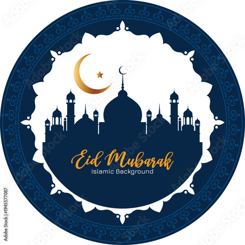 Eid Mubarak religious festival mosque background design