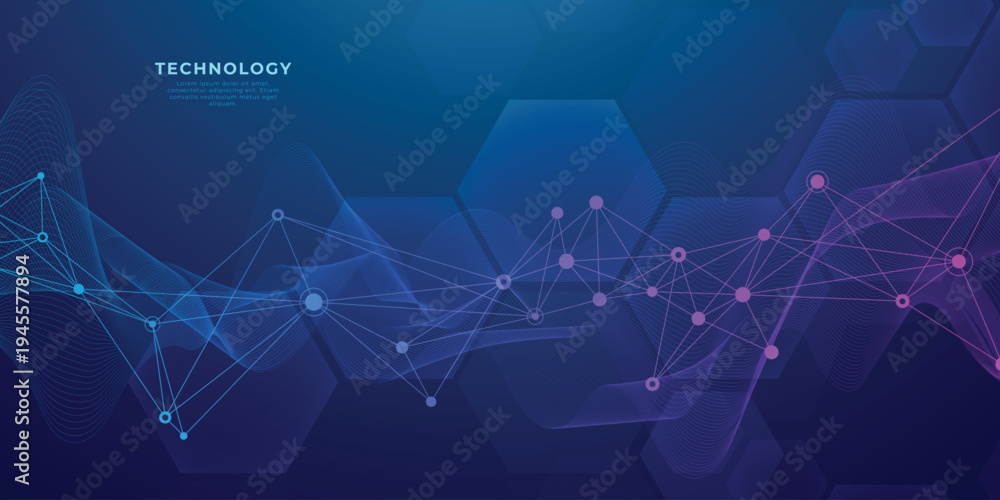 Fototapeta premium Molecular abstract structure background. Scientific vector illustration with molecule DNA. Medical, science and technology concept
