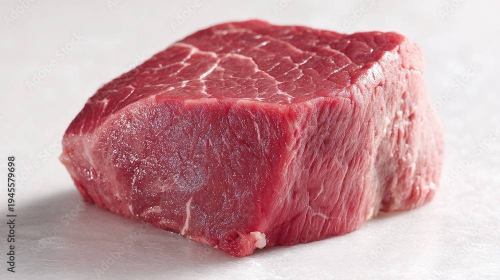 Fototapeta premium Raw Beef Steak Slice - Marbled and Juicy