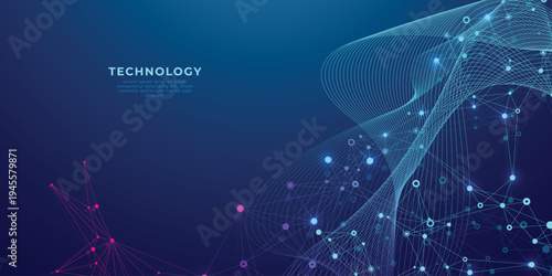 abstract structure background with Molecular. Scientific vector illustration with molecule DNA. Medical, science and technology concept