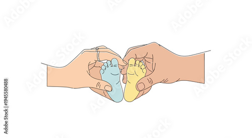 Hands Holding Colored Fingers Together.
