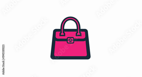Vector pink handbag icon