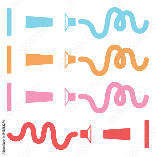 Flat icon set of 4 sound transformation sequences featuring audio waves and megaphones for communication design