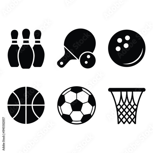 Comprehensive Collection of Diverse Sports Activities and Equipment Vector Icons