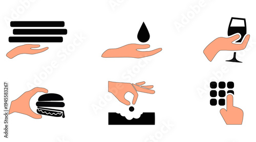 Various hand-shaped icon sets