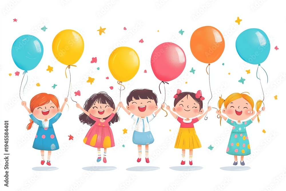 Fototapeta premium Illustration of Childrens Day Children
