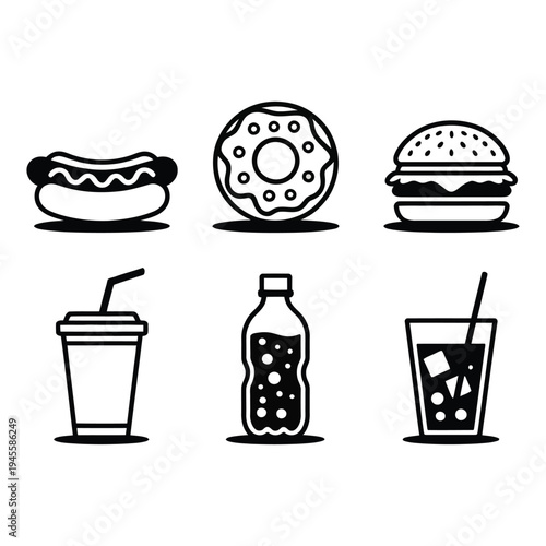 Detailed line icons illustrating various dental conditions and oral health treatments