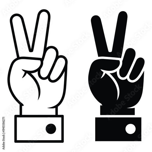 Distinct hand gestures forming the peace sign for harmony and victory symbolism