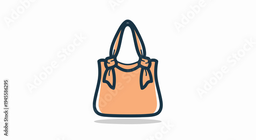 Vector peach handbag icon