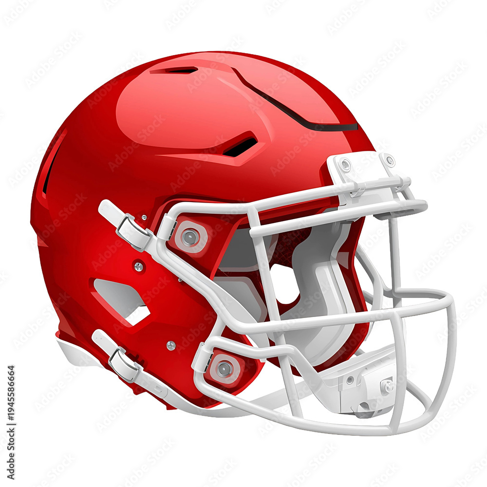 Fototapeta premium Red American Football Helmet PNG 