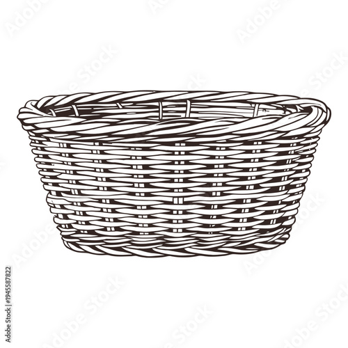 empty basket isolated on white