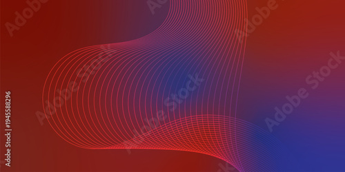 DarkRed and navy luminous wave ribbons streaming through a deep shadowy backdrop with scattered micro sparkles, futuristic tech atmosphere, vector illustration