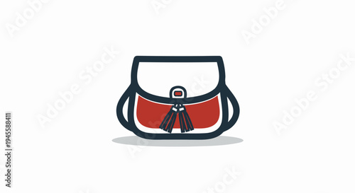 Vector illustration of a red and white messenger bag