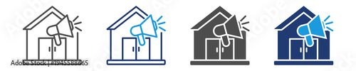 property advertising icon set multiple style
