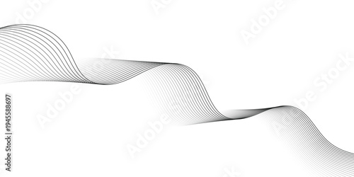abstract creative black white blend wave line design.