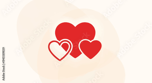 Red Hearts Collection: Simple Icons, Love Symbols, Valentine's Day Design Elements