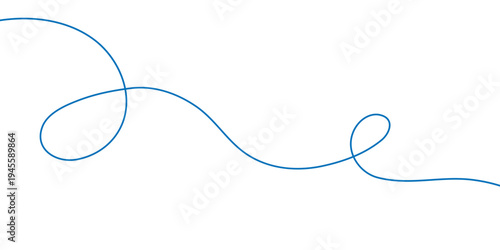 abstract creative blue curly line design.