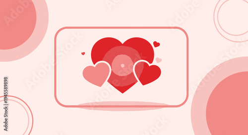Red Hearts Graphic Design, Love Symbol, Valentine's Day, Romantic Background