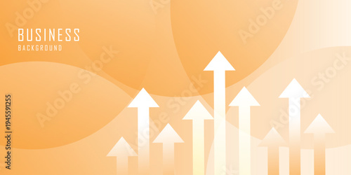 abstract creative investment up arrow business orange gradient background design.