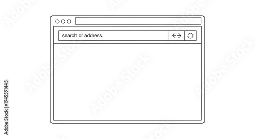 Browser Window Outline with Search Bar