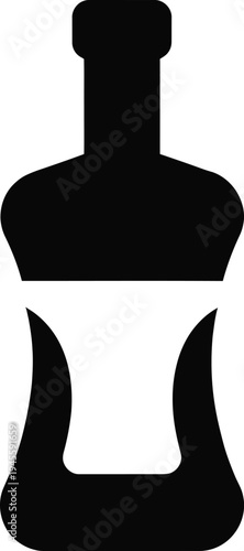 Classic Whiskey Bottle Solid Black Silhouette Icon