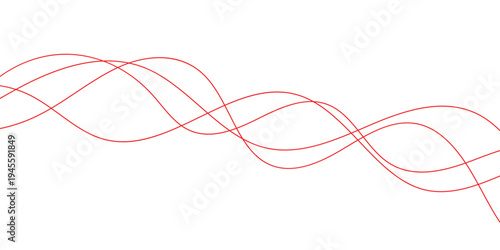 abstract creative red flowing thin lines background design.