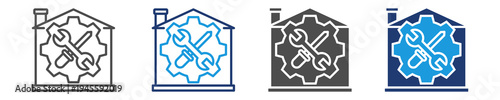maintenance service icon set multiple style