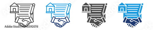 contract icon set multiple style