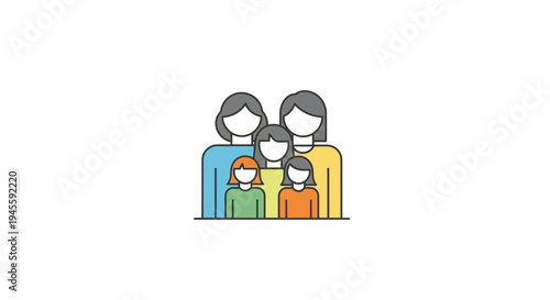 Illustration of Happy Family with Children.