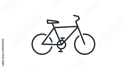 An illustration of a bicycle with wheels and handlebars in a simple design style