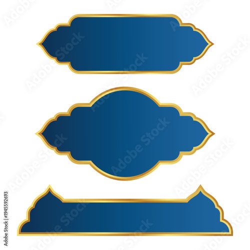 Arabic or Islamic-themed text name frames. Ramadan-themed banner, poster, and pamphlet design decorations