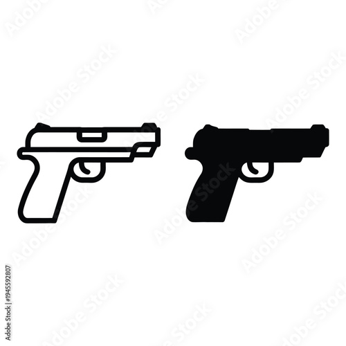 Powerful Pistol Silhouettes Symbolizing Self Defense, Law Enforcement, and Security