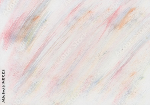 Streaks of color painted diagonally with a watercolor pencil, gently blurred by being applied to damp paper
