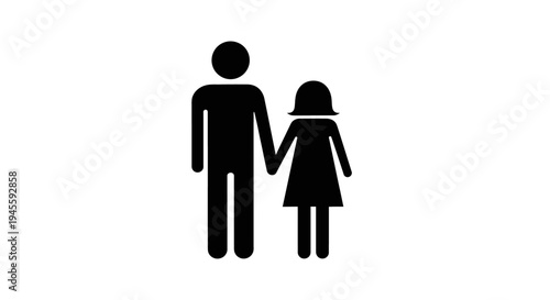 Man and Woman Holding Hands Silhouette.