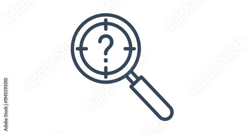 A magnifying glass with a question mark is shown.
