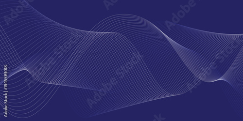abstract creative wave line on blue for background, banner, poster.