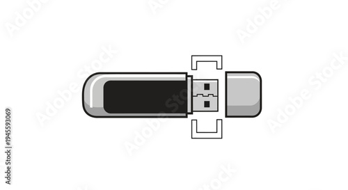 An illustration shows a USB flash drive with an open connector.