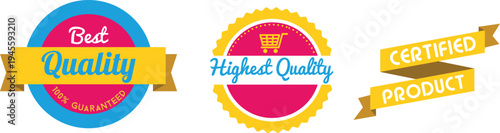 Quality assurance badges highlighting product excellence and certification standards