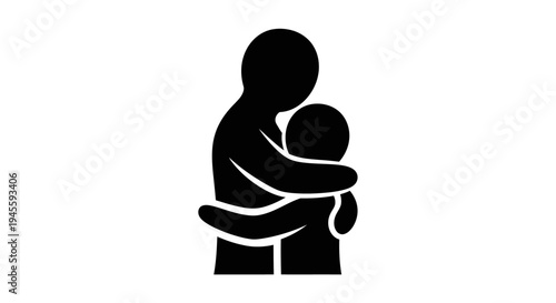 Man Holding Child in Strong Embrace.