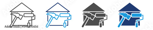 renovation icon set multiple style