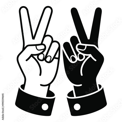 Two Hands Making Peace Sign Symbolizing Harmony and Unity in Diversity