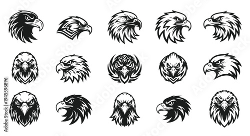 Collection of Eagle Head Emblems and Logos