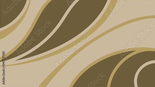 Brown and beige abstract background with wavy lines and curves