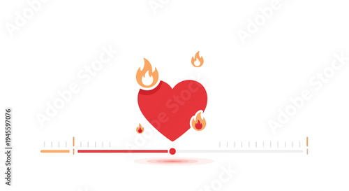 Red Heart With Flames and Slider Bar