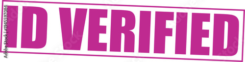 Pink ID Verified Stamp Icon Vector