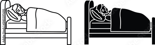 Contrasting sleeping scenes day and night