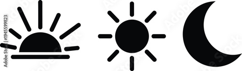 Weather icons for sunrise daytime and nighttime conditions