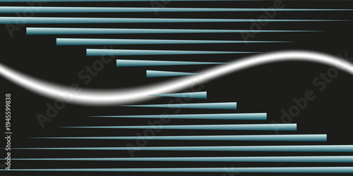 A captivating abstract background showcasing dynamic, glowing teal light curves that evoke a sense of digital lines wave modern